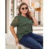 imageBlooming Jelly Womens Plus Size Tops Dressy Business Casual Blouses Short Sleeve Waffle Knit T Shirts Summer OutfitsArmy Green