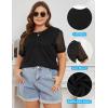 imageBlooming Jelly Womens Plus Size Tops Dressy Business Casual Blouses Short Sleeve Waffle Knit T Shirts Summer OutfitsBlack