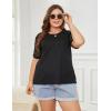 imageBlooming Jelly Womens Plus Size Tops Dressy Business Casual Blouses Short Sleeve Waffle Knit T Shirts Summer OutfitsBlack