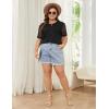 imageBlooming Jelly Womens Plus Size Tops Dressy Business Casual Blouses Short Sleeve Waffle Knit T Shirts Summer OutfitsBlack