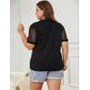 imageBlooming Jelly Womens Plus Size Tops Dressy Business Casual Blouses Short Sleeve Waffle Knit T Shirts Summer OutfitsBlack