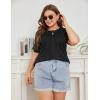 imageBlooming Jelly Womens Plus Size Tops Dressy Business Casual Blouses Short Sleeve Waffle Knit T Shirts Summer OutfitsBlack