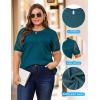 imageBlooming Jelly Womens Plus Size Tops Dressy Business Casual Blouses Short Sleeve Waffle Knit T Shirts Summer OutfitsDark Cyan