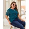 imageBlooming Jelly Womens Plus Size Tops Dressy Business Casual Blouses Short Sleeve Waffle Knit T Shirts Summer OutfitsDark Cyan
