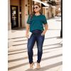 imageBlooming Jelly Womens Plus Size Tops Dressy Business Casual Blouses Short Sleeve Waffle Knit T Shirts Summer OutfitsDark Cyan