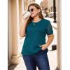 imageBlooming Jelly Womens Plus Size Tops Dressy Business Casual Blouses Short Sleeve Waffle Knit T Shirts Summer OutfitsDark Cyan