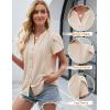 imageBlooming Jelly Womens Summer Dressy Casual Tops Business Casual Button Down Shirts Work V Neck Short Cap Sleeve BlouseApricot