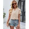 imageBlooming Jelly Womens Summer Dressy Casual Tops Business Casual Button Down Shirts Work V Neck Short Cap Sleeve BlouseApricot