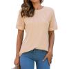 imageBlooming Jelly Womens Dressy Casual Blouses Business Work Tops Short Sleeve Waffle Knit Shirts 2025 Summer OutfitsApricot