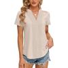 imageBlooming Jelly Womens Dressy Casual Blouses Short Sleeve V Neck Business Tops Summer Ladies Trendy Boho Office Work ShirtsApricot