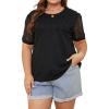 imageBlooming Jelly Womens Plus Size Tops Dressy Business Casual Blouses Short Sleeve Waffle Knit T Shirts Summer OutfitsBlack