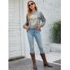 imageBlooming Jelly Womens Crewneck Sweatshirt Skull Graphic T Shirts Long Sleeve Top Pullover Oversized Sweaters Medium Light Grey