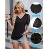 imageBlooming Jelly Womens Dressy Casual Blouses Business Work Tops Lace Short Sleeve V Neck T Shirts 2024 Summer OutfitsBlack
