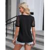 imageBlooming Jelly Womens Dressy Casual Blouses Business Work Tops Lace Short Sleeve V Neck T Shirts 2024 Summer OutfitsBlack