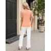 imageBlooming Jelly Womens Dressy Casual Blouses Business Work Tops Lace Short Sleeve V Neck T Shirts 2024 Summer OutfitsCoral