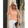 imageBlooming Jelly Womens Dressy Casual Blouses Business Work Tops Lace Short Sleeve V Neck T Shirts 2024 Summer OutfitsCoral