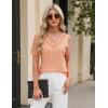imageBlooming Jelly Womens Dressy Casual Blouses Business Work Tops Lace Short Sleeve V Neck T Shirts 2024 Summer OutfitsCoral