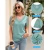 imageBlooming Jelly Womens Dressy Casual Blouses Business Work Tops Lace Short Sleeve V Neck T Shirts 2024 Summer OutfitsTeal