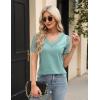 imageBlooming Jelly Womens Dressy Casual Blouses Business Work Tops Lace Short Sleeve V Neck T Shirts 2024 Summer OutfitsTeal