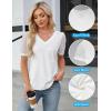 imageBlooming Jelly Womens Dressy Casual Blouses Business Work Tops Lace Short Sleeve V Neck T Shirts 2024 Summer OutfitsWhite