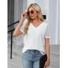 imageBlooming Jelly Womens Dressy Casual Blouses Business Work Tops Lace Short Sleeve V Neck T Shirts 2024 Summer OutfitsWhite