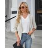 imageBlooming Jelly Womens Dressy Casual Blouses Business Work Tops Lace Short Sleeve V Neck T Shirts 2024 Summer OutfitsWhite