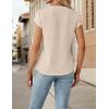 imageBlooming Jelly Womens Dressy Casual Tops Business Casual Cap Sleeve Work Blouses Chiffon V Neck Button Down ShirtsApricot