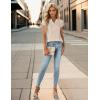 imageBlooming Jelly Womens Dressy Casual Tops Business Casual Cap Sleeve Work Blouses Chiffon V Neck Button Down ShirtsApricot
