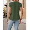 imageBlooming Jelly Womens Dressy Casual Tops Business Casual Cap Sleeve Work Blouses Chiffon V Neck Button Down ShirtsArmy Green