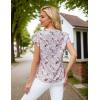 imageBlooming Jelly Womens Dressy Casual Tops Business Casual Cap Sleeve Work Blouses Chiffon V Neck Button Down ShirtsFloral Pink