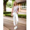 imageBlooming Jelly Womens Dressy Casual Tops Business Casual Cap Sleeve Work Blouses Chiffon V Neck Button Down ShirtsFloral Pink