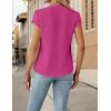 imageBlooming Jelly Womens Dressy Casual Tops Business Casual Cap Sleeve Work Blouses Chiffon V Neck Button Down ShirtsHot Pink