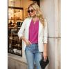 imageBlooming Jelly Womens Dressy Casual Tops Business Casual Cap Sleeve Work Blouses Chiffon V Neck Button Down ShirtsHot Pink