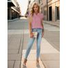 imageBlooming Jelly Womens Dressy Casual Tops Business Casual Cap Sleeve Work Blouses Chiffon V Neck Button Down ShirtsPink