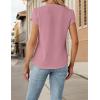 imageBlooming Jelly Womens Dressy Casual Tops Business Casual Cap Sleeve Work Blouses Chiffon V Neck Button Down ShirtsPink