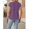 imageBlooming Jelly Womens Dressy Casual Tops Business Casual Cap Sleeve Work Blouses Chiffon V Neck Button Down ShirtsPurple