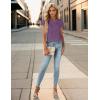 imageBlooming Jelly Womens Dressy Casual Tops Business Casual Cap Sleeve Work Blouses Chiffon V Neck Button Down ShirtsPurple