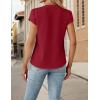 imageBlooming Jelly Womens Dressy Casual Tops Business Casual Cap Sleeve Work Blouses Chiffon V Neck Button Down ShirtsRed