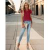 imageBlooming Jelly Womens Dressy Casual Tops Business Casual Cap Sleeve Work Blouses Chiffon V Neck Button Down ShirtsRed