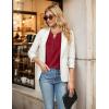 imageBlooming Jelly Womens Dressy Casual Tops Business Casual Cap Sleeve Work Blouses Chiffon V Neck Button Down ShirtsRed