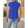 imageBlooming Jelly Womens Dressy Casual Tops Business Casual Cap Sleeve Work Blouses Chiffon V Neck Button Down ShirtsRoyal Blue