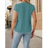 imageBlooming Jelly Womens Dressy Casual Tops Business Casual Cap Sleeve Work Blouses Chiffon V Neck Button Down ShirtsTurquoise