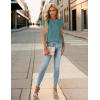 imageBlooming Jelly Womens Dressy Casual Tops Business Casual Cap Sleeve Work Blouses Chiffon V Neck Button Down ShirtsTurquoise