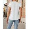imageBlooming Jelly Womens Dressy Casual Tops Business Casual Cap Sleeve Work Blouses Chiffon V Neck Button Down ShirtsWhite