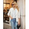 imageBlooming Jelly Womens Dressy Casual Tops Business Casual Cap Sleeve Work Blouses Chiffon V Neck Button Down ShirtsWhite