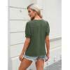 imageBlooming Jelly Womens Dressy Casual Tops Keyhole Business Work Blouses Pleated Puff Sleeve Summer ShirtsArmy Green