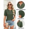 imageBlooming Jelly Womens Dressy Casual Tops Keyhole Business Work Blouses Pleated Puff Sleeve Summer ShirtsArmy Green