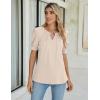 imageBlooming Jelly Womens Dressy Casual Tops Keyhole Business Work Blouses Pleated Puff Sleeve Summer ShirtsBeige