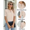 imageBlooming Jelly Womens Dressy Casual Tops Keyhole Business Work Blouses Pleated Puff Sleeve Summer ShirtsBeige