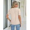 imageBlooming Jelly Womens Dressy Casual Tops Keyhole Business Work Blouses Pleated Puff Sleeve Summer ShirtsBeige